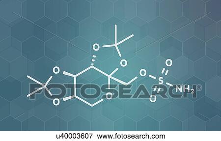 Stock Photo - Topiramate epilepsy and weight loss drug, molecular model. Fotosearch