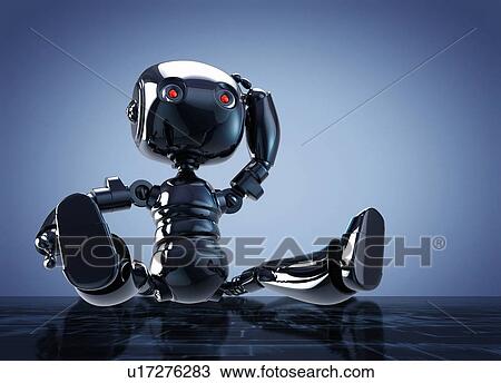 Stock Image - Toy robot, illustration. Fotosearch