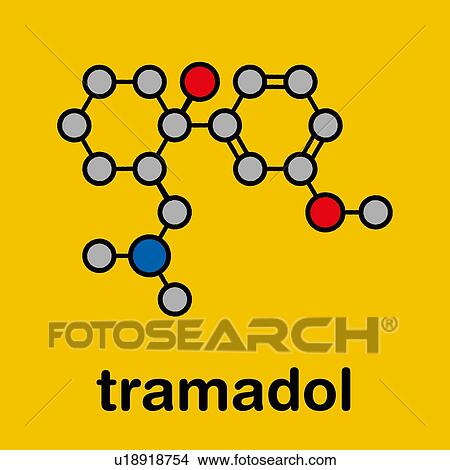 Tramadol opioid analgesic drug, molecular model View Large Photo Image Picture - Tramadol opioid analgesic drug, molecular model. Fotosearch