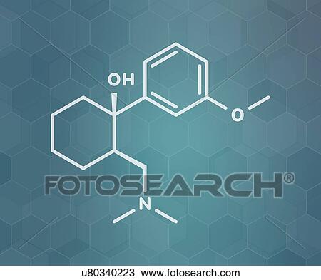 Stock Image - Tramadol opioid analgesic drug, molecular model. Fotosearch