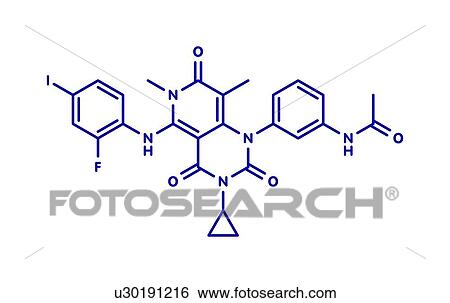 Stock Photograph - Trametinib melanoma cancer drug, molecular model. Fotosearch