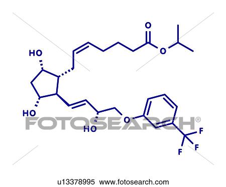 Stock Photography - Travoprost eye disease drug, molecular model. Fotosearch