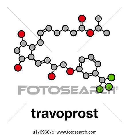 Stock Photography - Travoprost eye disease drug, molecular model. Fotosearch