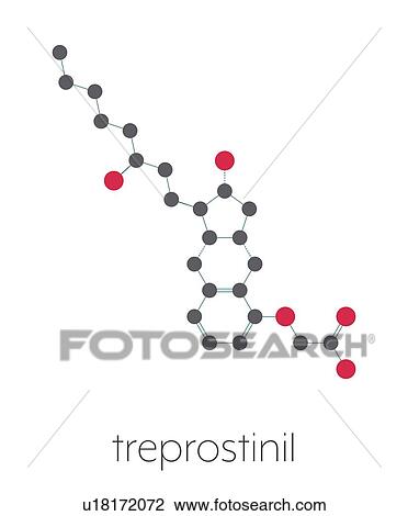 Stock Image - Treprostinil pulmonary hypertension drug, molecular model. Fotosearch