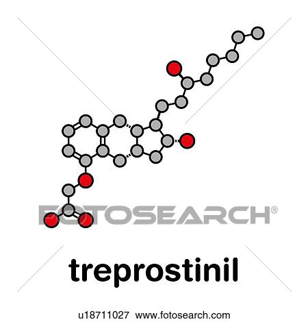 Stock Photo - Treprostinil pulmonary hypertension drug, molecular model. Fotosearch