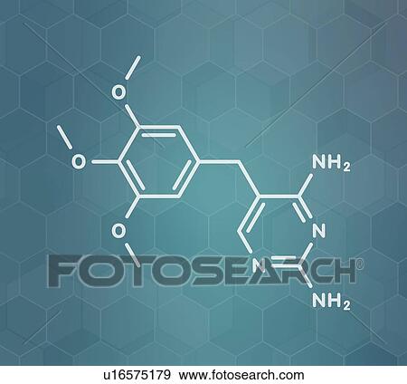 Stock Photo - Trimethoprim antibiotic drug, molecular model. Fotosearch