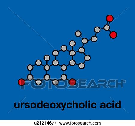 Stock Photo - Ursodiol gallstone drug, molecular model. Fotosearch