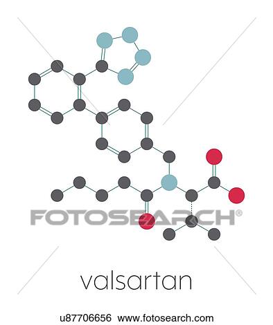 Valsartan high blood pressure drug, molecular model View Large Photo Image Stock Photograph - Valsartan high blood pressure drug, molecular model. Fotosearch