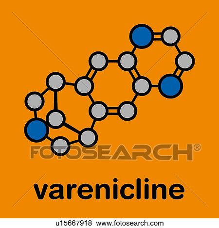 Stock Photo - Varenicline smoking cessation drug, molecular model. Fotosearch