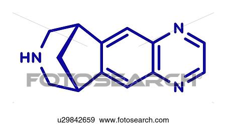 Stock Photo - Varenicline smoking cessation drug, molecular model. Fotosearch