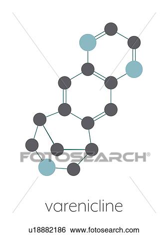 Stock Photograph - Varenicline smoking cessation drug, molecular model. Fotosearch