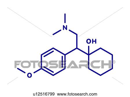 Stock Photo - Venlafaxine antidepressant drug, molecular model. Fotosearch