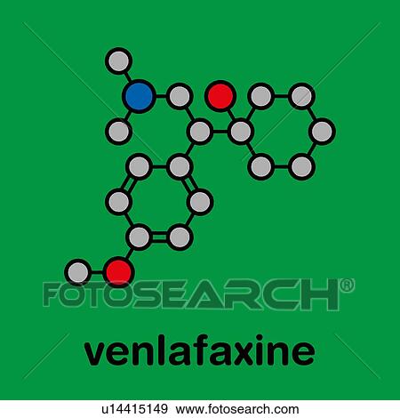 Stock Photo - Venlafaxine antidepressant drug, molecular model. Fotosearch