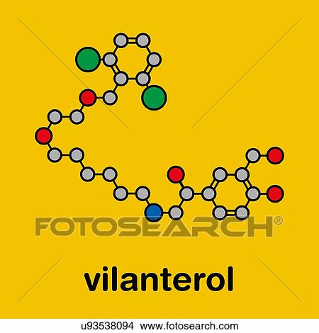 Picture - Vilanterol COPD drug, molecular model. Fotosearch