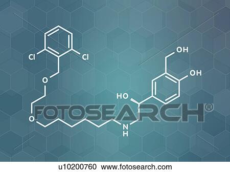 Stock Image - Vilanterol COPD drug, molecular model. Fotosearch