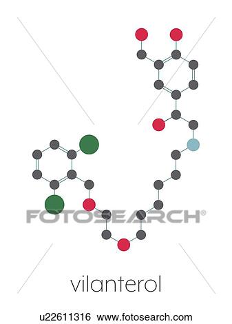 Stock Photograph - Vilanterol COPD drug, molecular model. Fotosearch