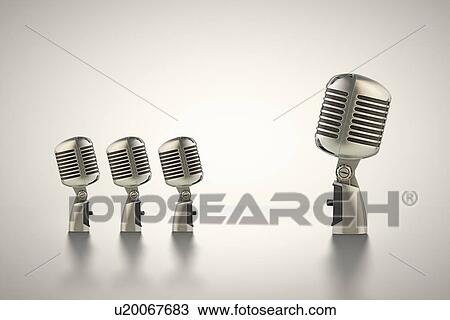 Stock Image - Vintage microphones.. Fotosearch