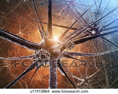 Picture - Viral encephalitis, conceptual illustration. Fotosearch