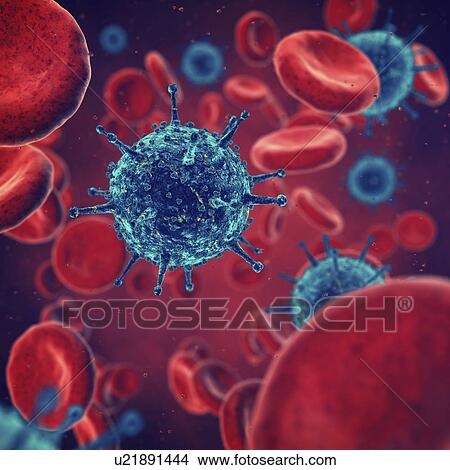 Picture - Viral infection, conceptual illustration. Fotosearch