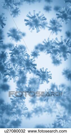 Stock Image - Virus particles, illustration. Fotosearch