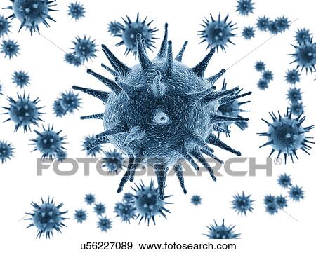 Stock Photo - Virus particles, illustration. Fotosearch