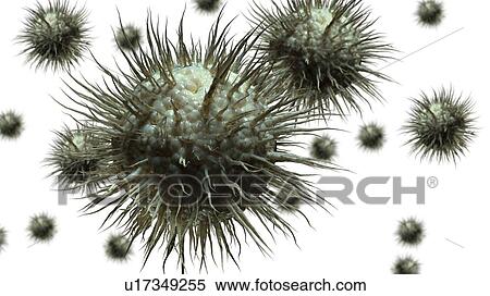 Stock Photography - Virus particles, illustration. Fotosearch