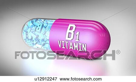 Vitamin B1 capsule, illustration View Large Photo Image Stock Photo - Vitamin B1 capsule, illustration. Fotosearch