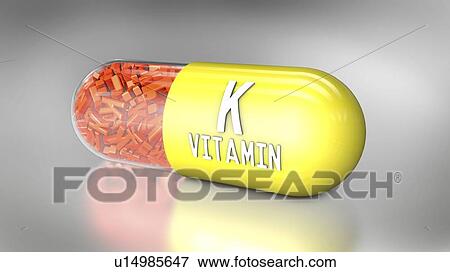 Vitamin K capsule, illustration View Large Photo Image Stock Photo - Vitamin K capsule, illustration. Fotosearch