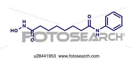 Stock Image - Vorinostat cutaneous T cell lymphoma drug, molecular model. Fotosearch