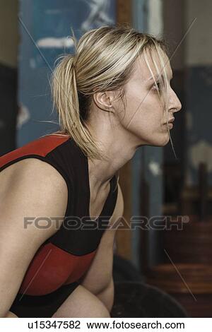 Stock Image - Weightlifting training. Fotosearch