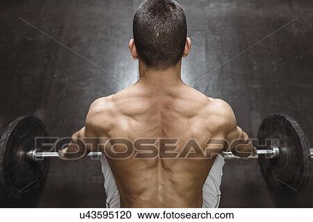 Stock Image - Weightlifting training. Fotosearch