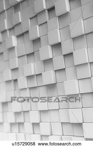 Stock Photo - White cubes, illustration. Fotosearch