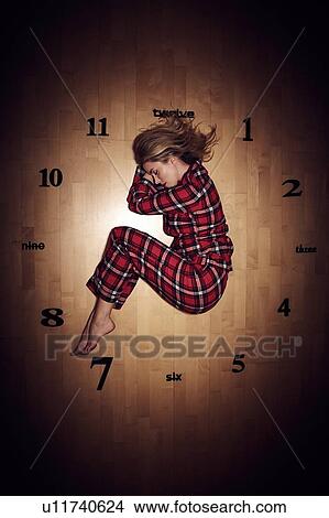Woman sleeping on clock View Large Photo Image Picture - Woman sleeping on clock. Fotosearch