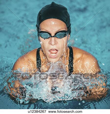 Woman swimming breaststroke View Large Photo Image Stock Photo - Woman swimming breaststroke. Fotosearch