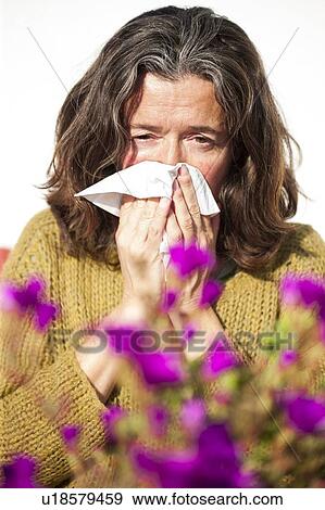 Stock Photo - Woman with hayfever. Fotosearch