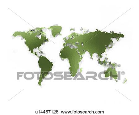 Stock Photograph - World map, illustration. Fotosearch