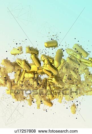 Stock Photo - Yellow capsules, illustration.. Fotosearch