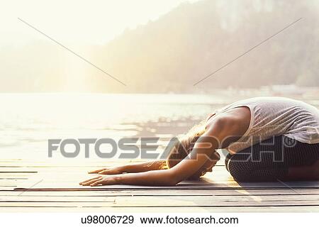 Stock Photo - Yoga child's pose. Fotosearch