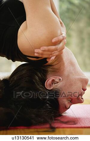 Yoga fish posture View Large Photo Image Stock Image - Yoga fish posture. Fotosearch
