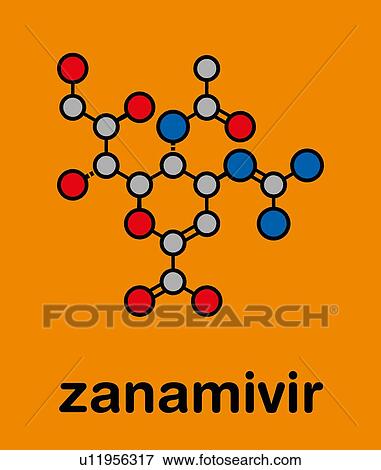 Zanamivir influenza virus drug, molecular model View Large Photo Image Stock Photo - Zanamivir influenza virus drug, molecular model. Fotosearch