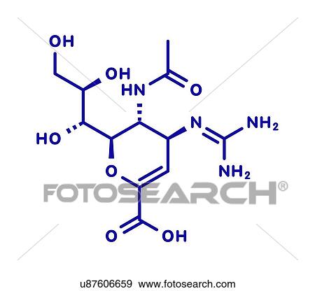 Zanamivir influenza virus drug, molecular model View Large Photo Image Stock Photo - Zanamivir influenza virus drug, molecular model. Fotosearch