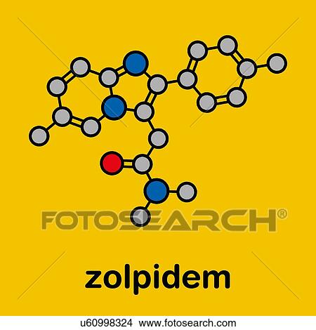 Zolpidem insomnia drug, molecular model View Large Photo Image Picture - Zolpidem insomnia drug, molecular model. Fotosearch