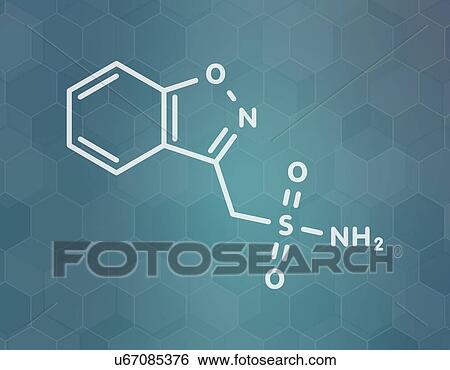 Stock Photograph - Zonisamide epilepsy drug, molecular model. Fotosearch