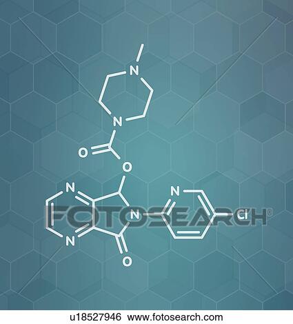 Stock Photograph - Zopiclone insomnia drug, molecular model. Fotosearch