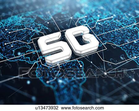 Stock Image - 5G technology, conceptual illustration.. Fotosearch