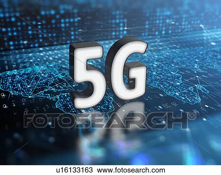 Stock Image - 5G technology, conceptual illustration.. Fotosearch