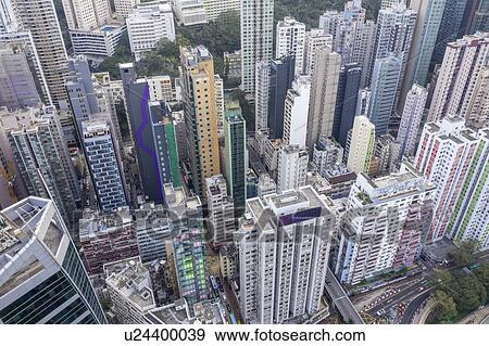 Aerial cityscape of Hong Kong, China View Large Photo Image Stock Photo - Aerial cityscape of Hong Kong, China. Fotosearch
