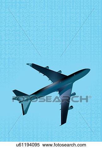 Aeroplane against pale blue background, illustration. View Large Photo Image Stock Photography - Aeroplane against pale blue background, illustration.. Fotosearch