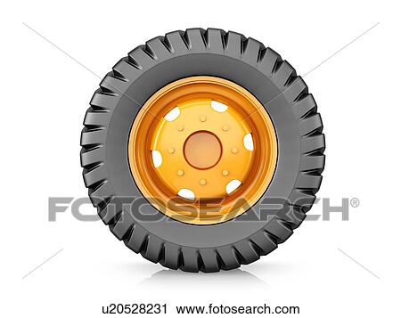 Stock Image - Agricultural machinery wheel, illustration.. Fotosearch