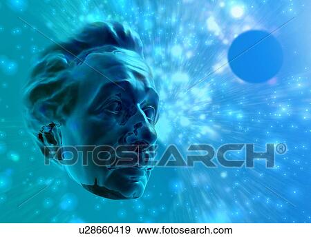 Stock Photo - Albert Einstein and the black hole, illustration.. Fotosearch